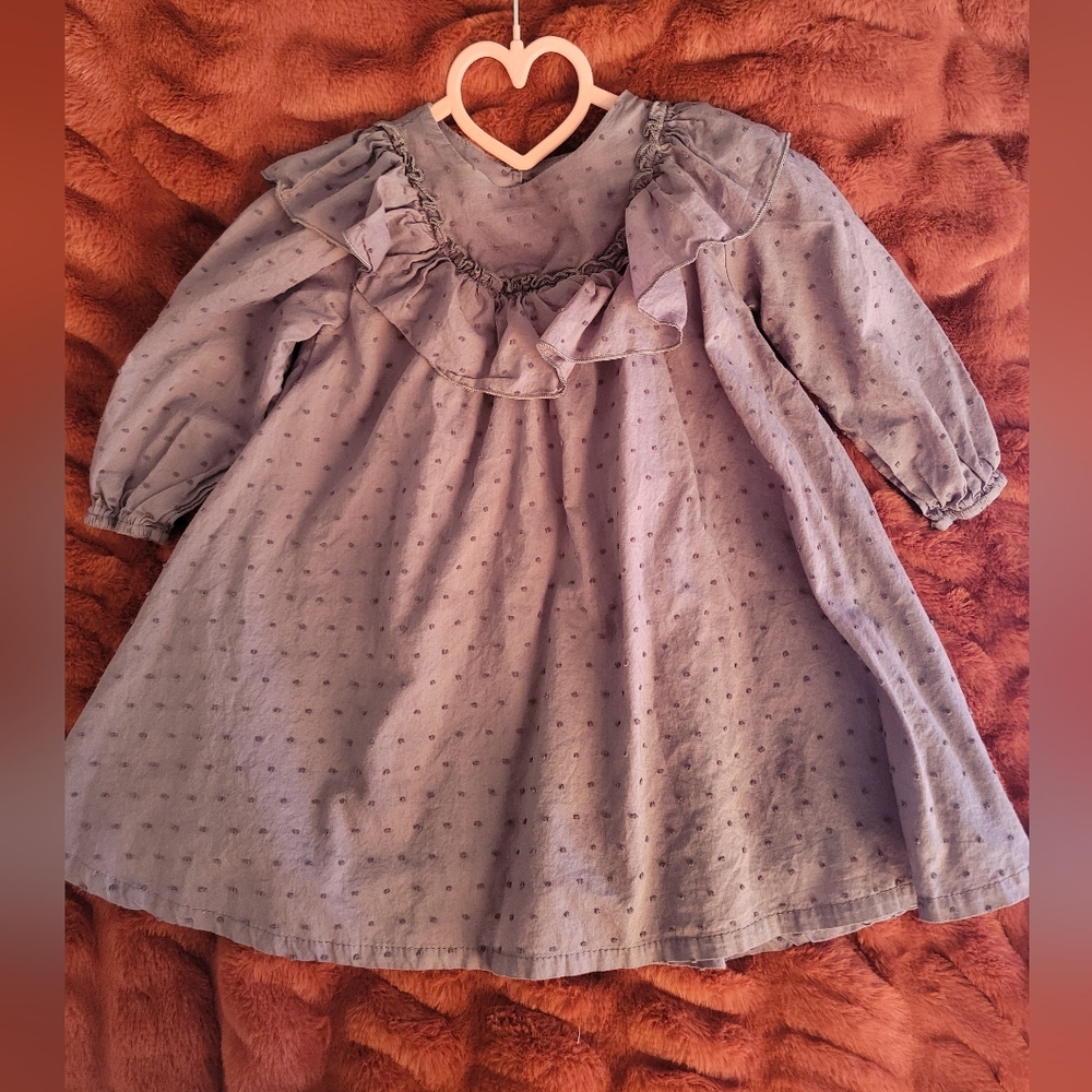 French Connection Purple Gray Dotted Dress